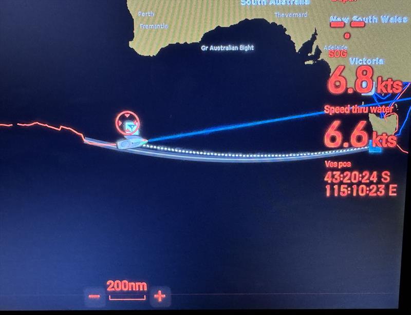 Passing Cape Leeuwin on the plotter - Blue Moon II circumnavigation - photo © Tristan Gourlay