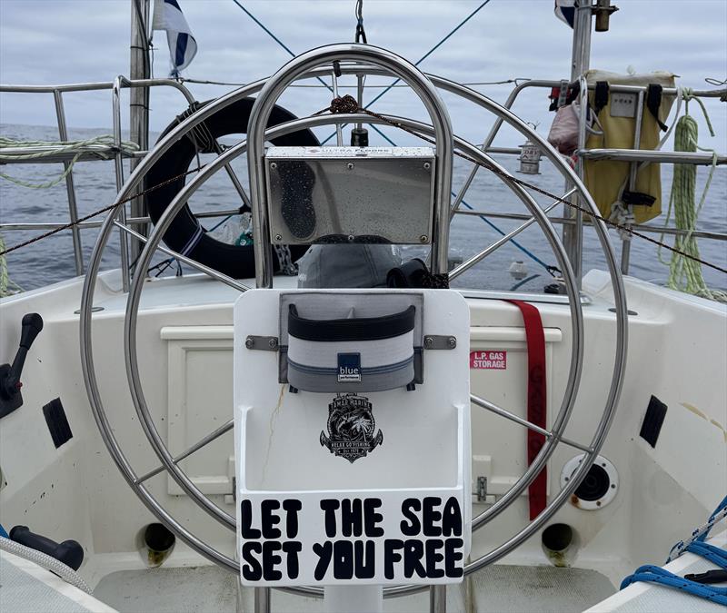 Sticker I made mid voyage - Blue Moon II circumnavigation - photo © Tristan Gourlay