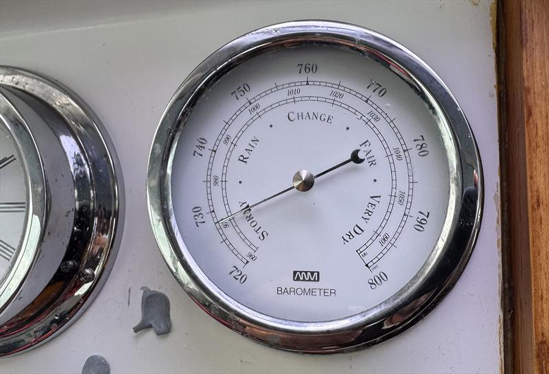 Barometer at 970hpa during the low at the Horn - Blue Moon II circumnavigation - photo © Tristan Gourlay