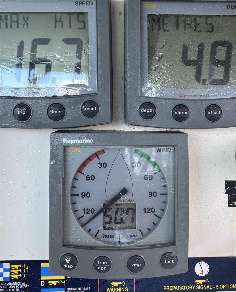 Second highest wind speed recorded near the Falkland Islands - Blue Moon II circumnavigation - photo © Tristan Gourlay