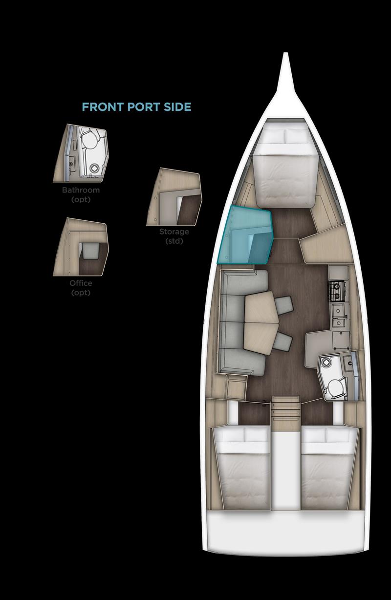 Dufour 39 layout amenagements 3 cabins - photo © Dufour Yachts