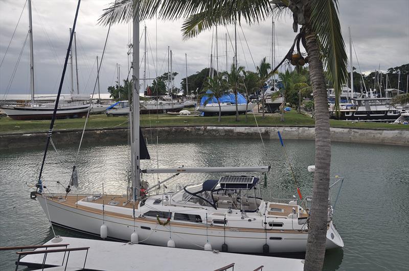SV RedSky launching in Fiji after cyclone repairs - photo © Leanne Hembrow