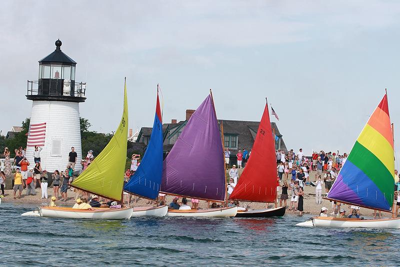 Rainbow class (Beetle Cat) dinghies at the Opera House Cup Regatta at Nantucket photo copyright Ingrid Abery / www.ingridabery.com taken at Nantucket Yacht Club and featuring the Classic & Vintage Dinghy class