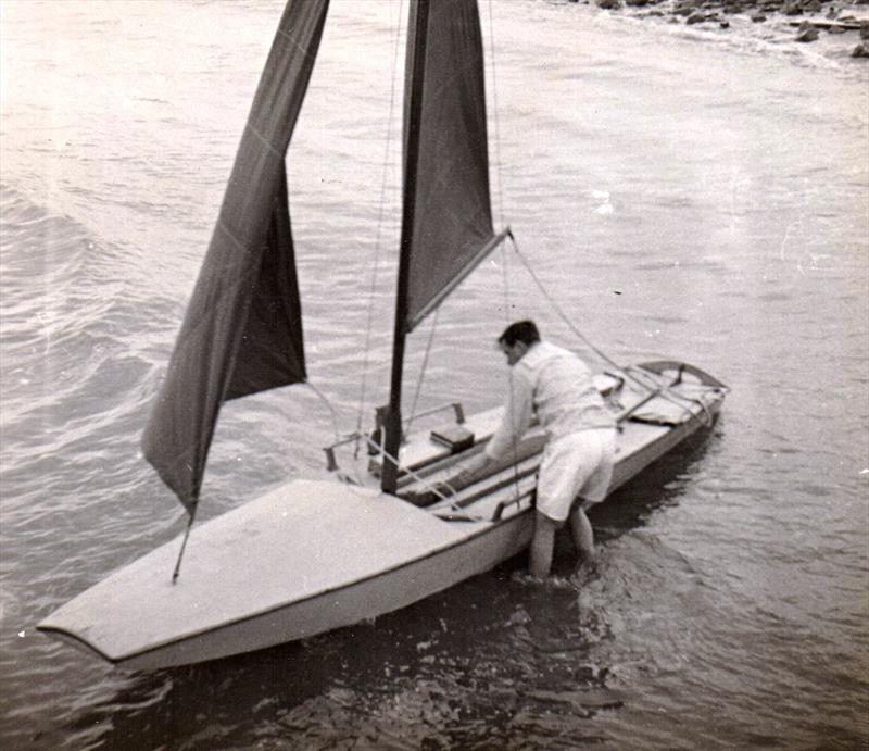 At first glance this might well be taken for another boat that has become an iconic part of the performance dinghy sailing scene, but the boat is actually the 1947 designed Dingbat - photo © G. Westell