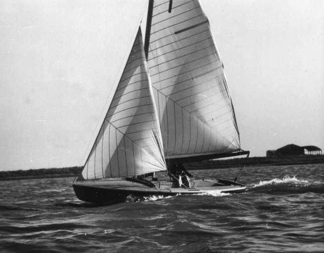 Coronet, sailed by the designer John Westell and the owner and sponsor of the project, Max Johnson. After the IYRU Trials at La Baule, the Coronet would lose some waterline length and re-emerge as the 505 (because the IYR didn't like the name 'Coronet'!) photo copyright Westell Family taken at Yacht Club de La Baule and featuring the Classic & Vintage Dinghy class