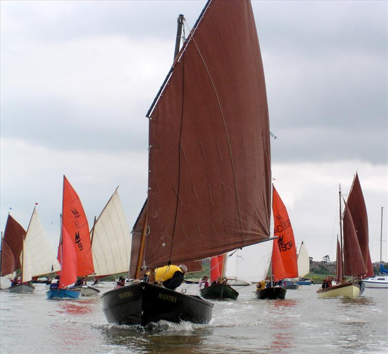 Gaff-rigged craft and modern classics mix it up on the Walton Backwaters photo copyright Sue Feather taken at Walton and Frinton Yacht Club and featuring the Classic & Vintage Dinghy class