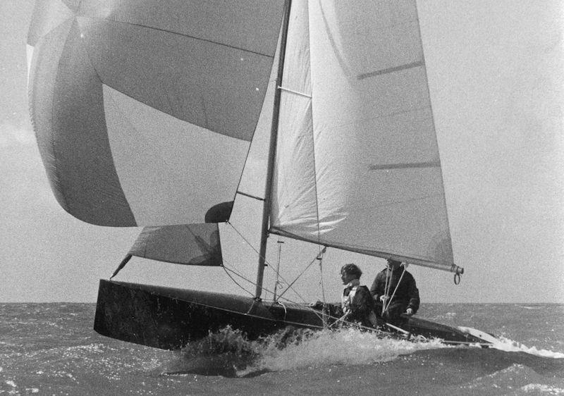 The Ghost being sailed with a conventional spinnaker was one of the fastest boats of the day photo copyright Gregory family taken at  and featuring the Classic & Vintage Dinghy class