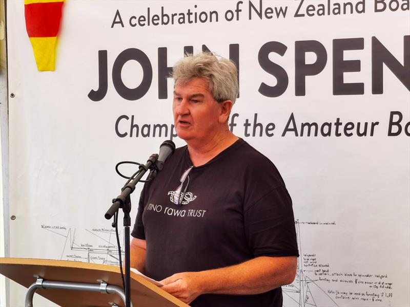 Tony Stevenson - Tino Rawa Trust - John Spencer - the Plywood Magician - Exhibition - November 2020 photo copyright Richard Gladwell / Sail-World.com taken at Wakatere Boating Club and featuring the Classic & Vintage Dinghy class