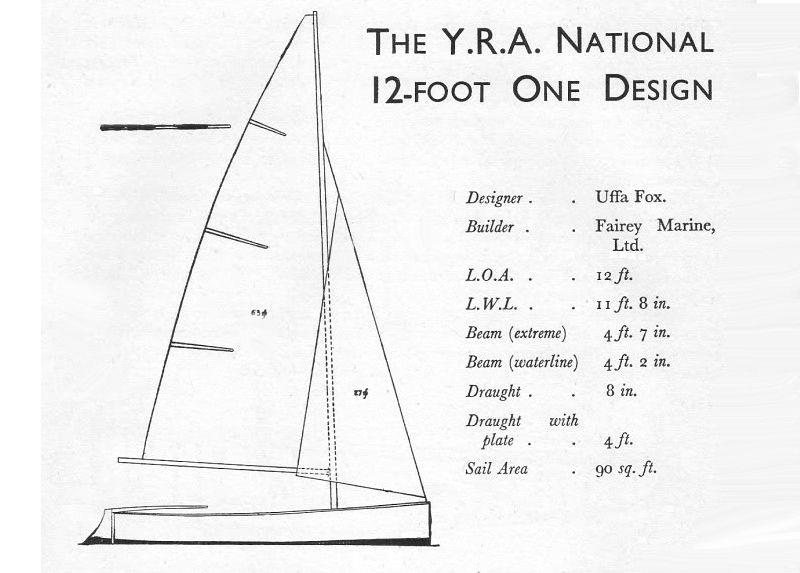 Design for the YRA National 12 Foot dinghy, which became known as the Fairey Firefly - photo © RYA