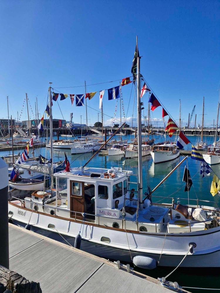 The former Ministry of Works workboat Meola is one of 160 vessels on display at the Wooden Boat Festival  photo copyright Auckland Moana taken at Royal New Zealand Yacht Squadron and featuring the Classic & Vintage Dinghy class