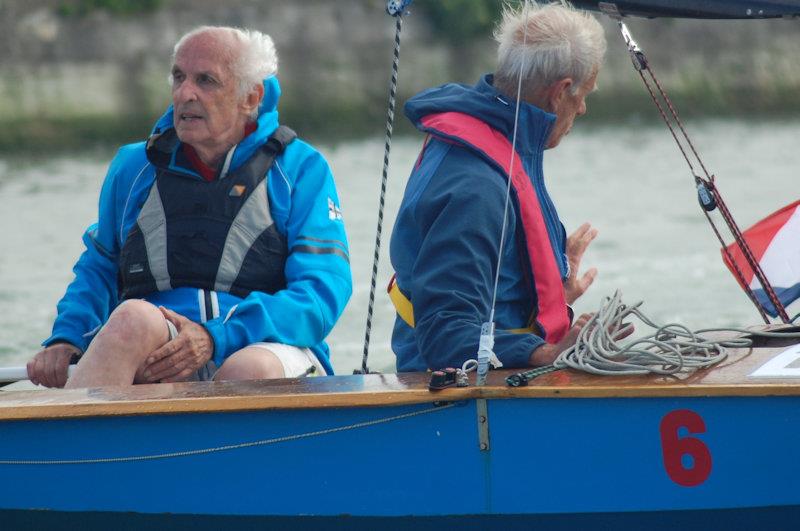 (L-R) Betrand Cheret, champion sailmaker, multi-Olympian and America's Cup helm, with crew Marc Tourneux photo copyright Dougal Henshall taken at  and featuring the Classic & Vintage Dinghy class