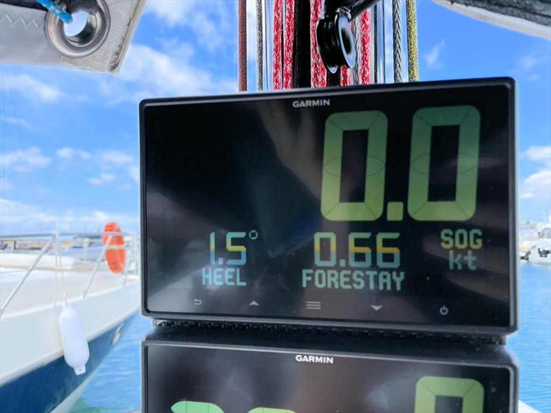 ClubSwan 36 Garmin display with smartlink 5t forestay load displayed - photo © Cyclops Marine