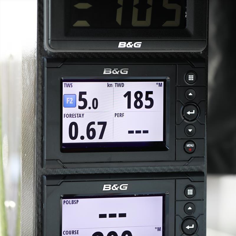 Forestay load data displayed on a J/111 photo copyright Cyclops Marine taken at  and featuring the  class