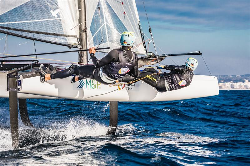 German Nacra 17 Sailors training with Cyclops Sensors  photo copyright DSV Lars Wehrmann  taken at  and featuring the  class