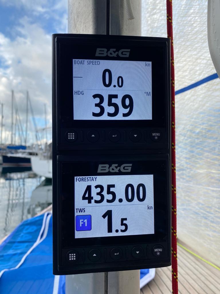 smartlink EE forestay load on B&G display - photo © Cyclops Marine