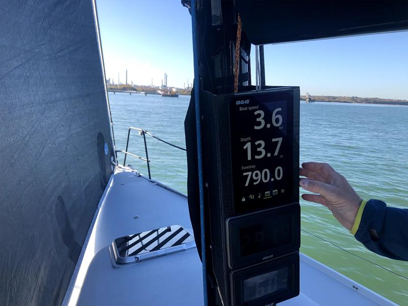 Forestay load data displayed onboard a J/111 - photo © Cyclops Marine