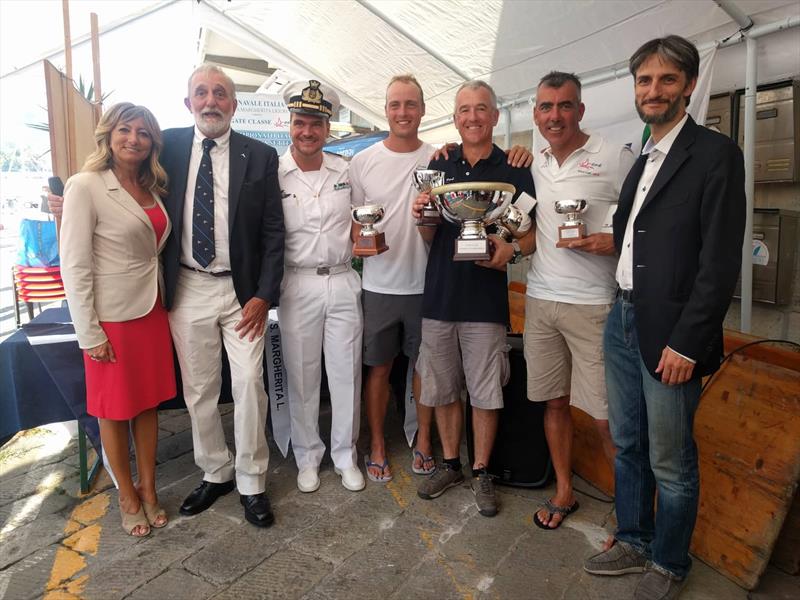 D-One European Championship podium at Santa Margherita, Italy photo copyright Bianca Roccatagliata taken at Lega Navale Italiana and featuring the D-One class