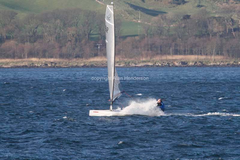 Billy McCarlie in his D-Zero during the Harken Winter Series at Largs photo copyright Alan Henderson taken at Largs Sailing Club and featuring the D-Zero class