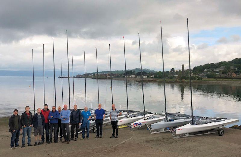 D-Zeros lined up ready to race at Largs photo copyright Liz Potter taken at Largs Sailing Club and featuring the D-Zero class