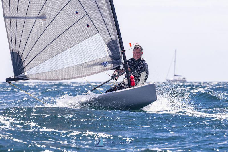 Gordon Stewart battles on with a forehead injury - Barracuda Bay D-Zero Nationals at Brixham photo copyright Georgie Altham / www.facebook.com/galthamphotography taken at Brixham Yacht Club and featuring the D-Zero class