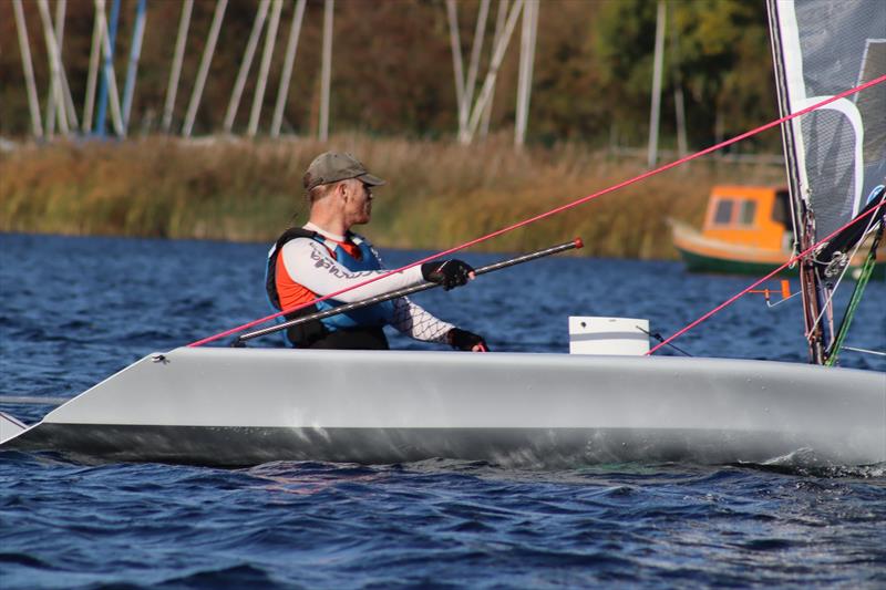 Down the run during the Hunts D-Zero Open photo copyright Helen Bailey taken at Hunts Sailing Club and featuring the D-Zero class