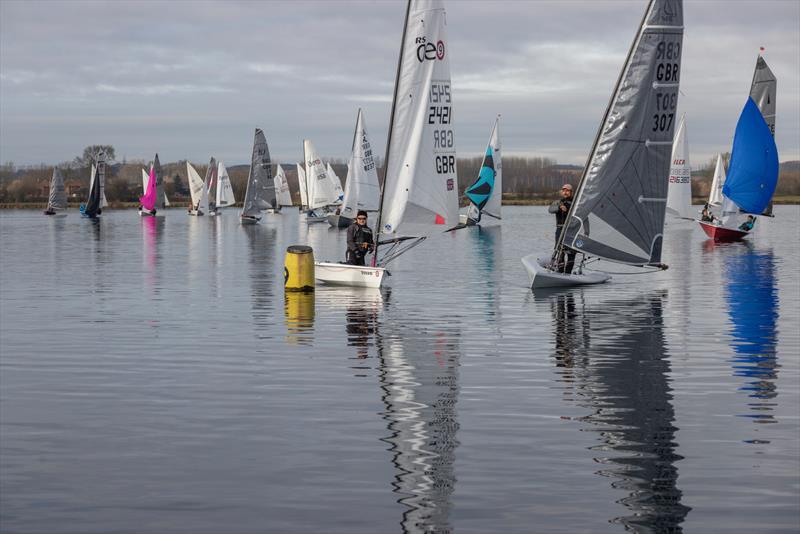 Overall winner Will Hitchman (to the right) approaching a mark during the Notts County Cooler, part of the Midlands Mini Series - photo © David Eberlin