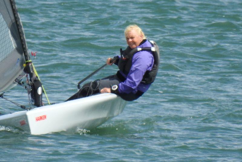 Liz Potter in DZero Zippy wins at Caernarfon, day 2 - Menai Strait Regattas photo copyright Ian Bradley taken at Royal Anglesey Yacht Club and featuring the D-Zero class