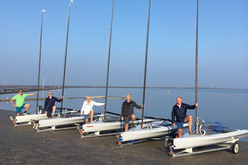 D-Zero fleet lined up at West Kirby photo copyright Liz Potter taken at West Kirby Sailing Club and featuring the D-Zero class