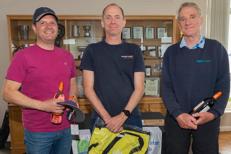 Prize-winners Colin Glover, Neil Washington and John Aston - D-Zero open meeting at Grafham Water photo copyright Paul Sanwell / OPP taken at Grafham Water Sailing Club and featuring the D-Zero class