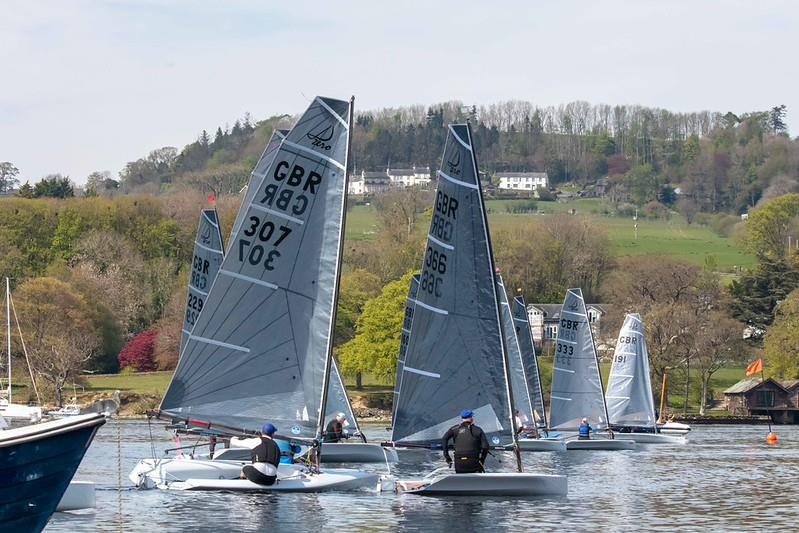 Race 1 start at the Ullswater Magic Marine Daffodil Regatta 2026 photo copyright Tim Olin / www.olinphoto.co.uk taken at Ullswater Yacht Club and featuring the D-Zero class