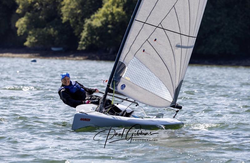 Liz Potter and Zippy Zero win their class in the Dartmouth Royal Regatta photo copyright Paul Gibbins Photography taken at Royal Dart Yacht Club and featuring the D-Zero class