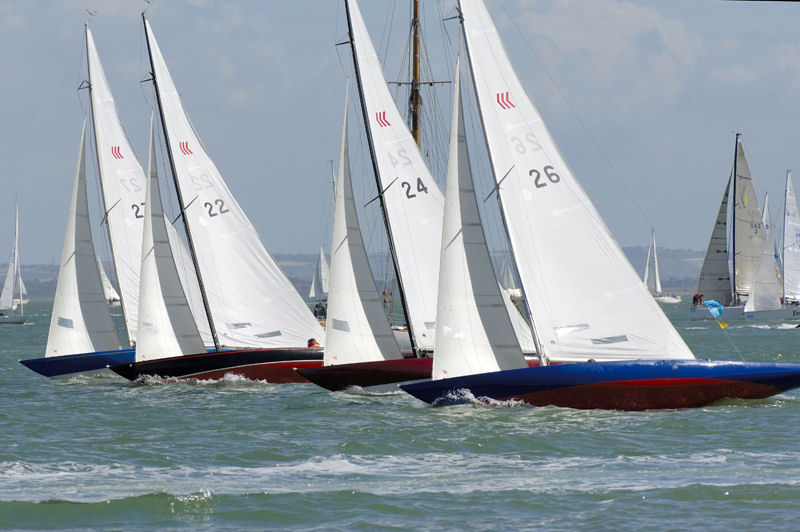 Close tacking up the green on day two of Skandia Cowes Week photo copyright Steve Arkley / www.sailshots.co.uk taken at  and featuring the Daring class