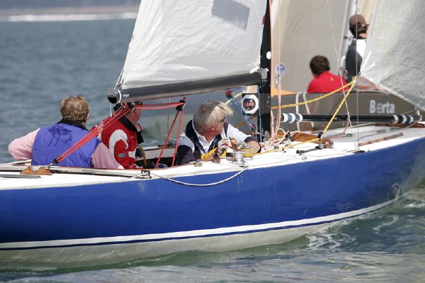 Jeremy Preston sailing Defender had the best weekend results in the Daring Class on weekend 4 of the Red Funnel Cowes Keelboat Championship photo copyright David Harrison / TKZ taken at Cowes Corinthian Yacht Club and featuring the Daring class