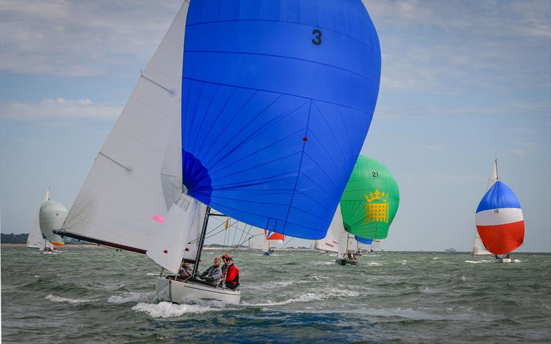 The winning Daring Dauntless streaks ahead of the fleet at Cowes Classic Week photo copyright Tim Jeffreys Photography taken at Royal London Yacht Club and featuring the Daring class