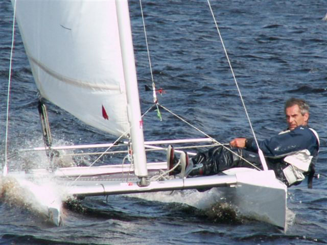 Paul Smith enjoys the conditions at the Halifax Sprint 15 open photo copyright K Brennan taken at Halifax Sailing Club and featuring the Dart 15 class