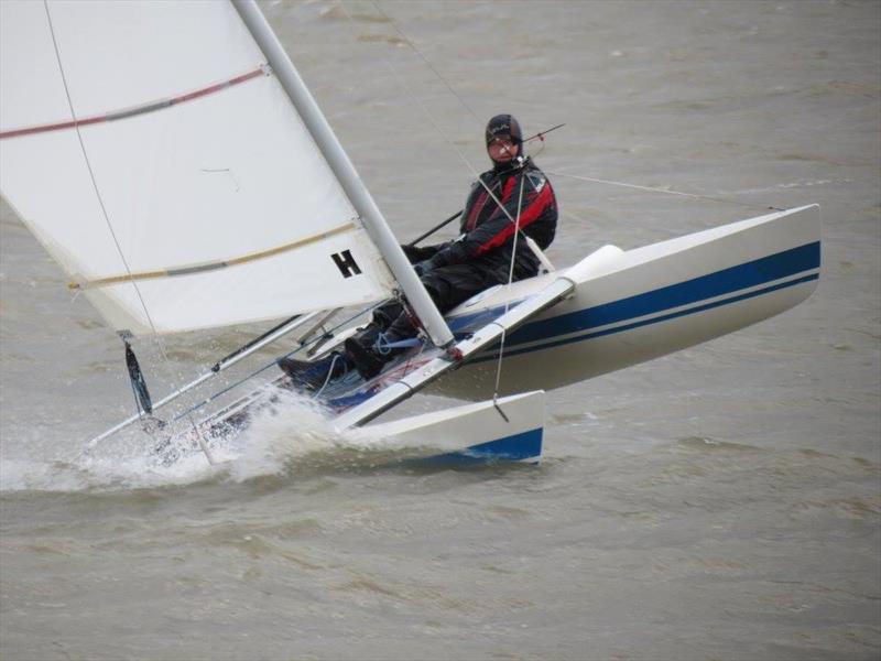 Daren Fitchew wins the Leigh-on-Sea SC Brass Monkey photo copyright Carol Charles taken at Leigh-on-Sea Sailing Club and featuring the Dart 15 class