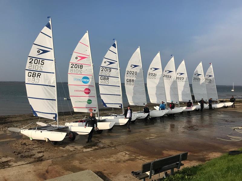 Sprints 15s on the slipway at Marconi Sailing Club photo copyright Pauline Love taken at Marconi Sailing Club and featuring the Dart 15 class