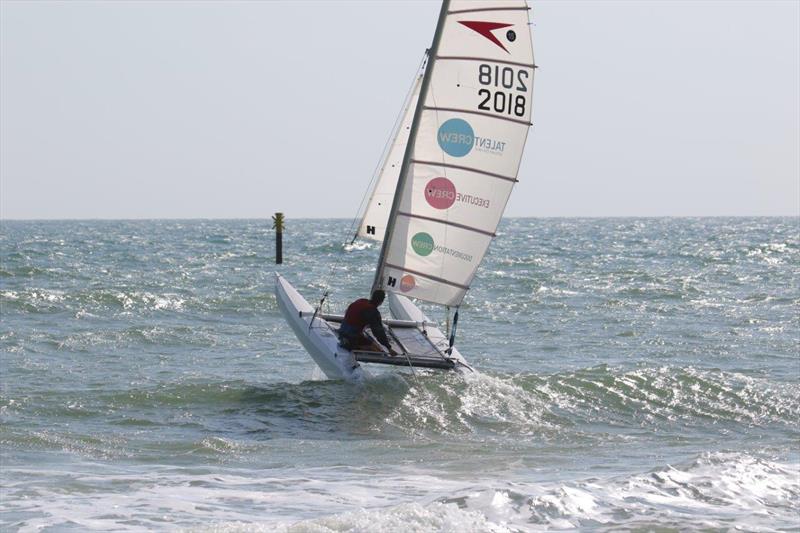 Paul Grattage during the Sprint 15 Sport Nationals at Yaverland photo copyright Alan and Mary Howie-Wood taken at Yaverland Sailing & Boat Club and featuring the Dart 15 Sport class