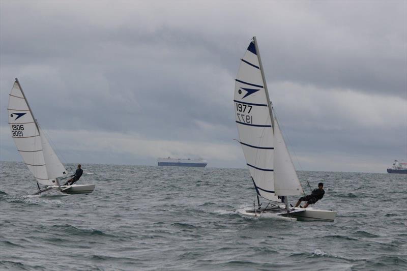 Fraser Manning & Hector Bunclark during the Sprint 15 Sport Nationals at Yaverland photo copyright Alan and Mary Howie-Wood taken at Yaverland Sailing & Boat Club and featuring the Dart 15 Sport class