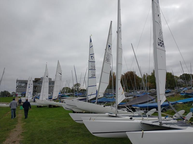 Boat park during the Sprint 15 Nationals at Grafham photo copyright Jenny Ball taken at Grafham Water Sailing Club and featuring the Dart 15 class