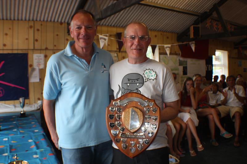 2013 Sprint 15 Champion Stuart Snell with the Nick Dewhirst Shield presented by Class Chairman Gordon Goldstone - photo © Pauline Love