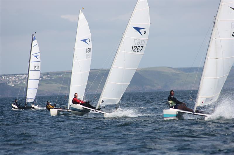 Paul Grattage , Paul Craft, Keith Newnham & Robert Finch (right to left) at the 2013 Sprint 15 nationals photo copyright Pauline Love taken at Pentewan Sands Sailing Club and featuring the Dart 15 class