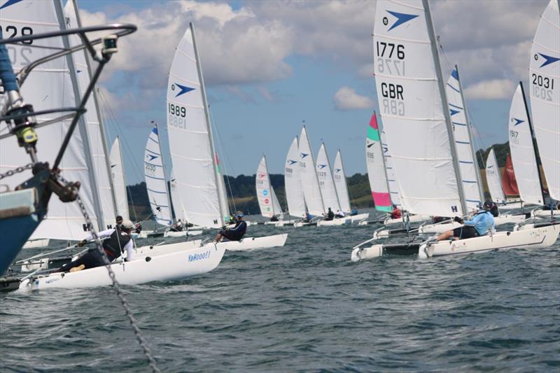 Race start during the 2022 Sprint 15 Nationals at Restronguet photo copyright Pauline Love taken at Restronguet Sailing Club and featuring the Dart 15 class