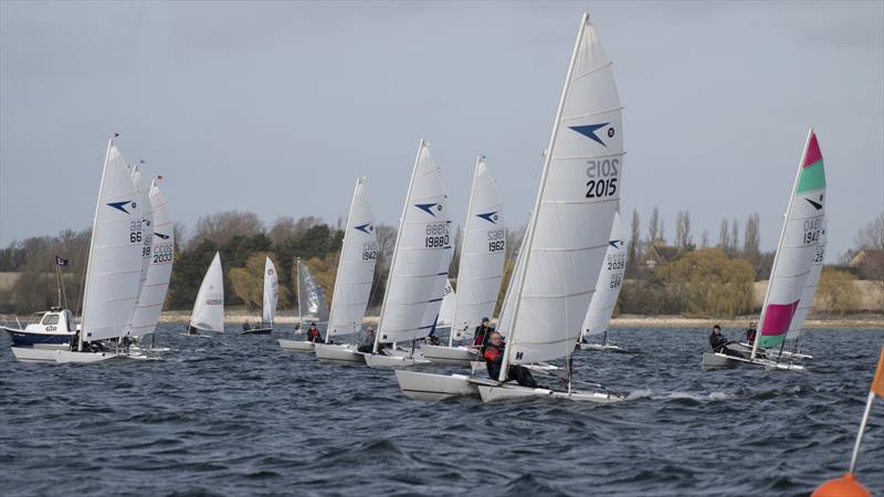 Start line action during the Gill Dart 15 Winter TT at Grafham Water photo copyright Paul Sanwell / OPP taken at Grafham Water Sailing Club and featuring the Dart 15 class