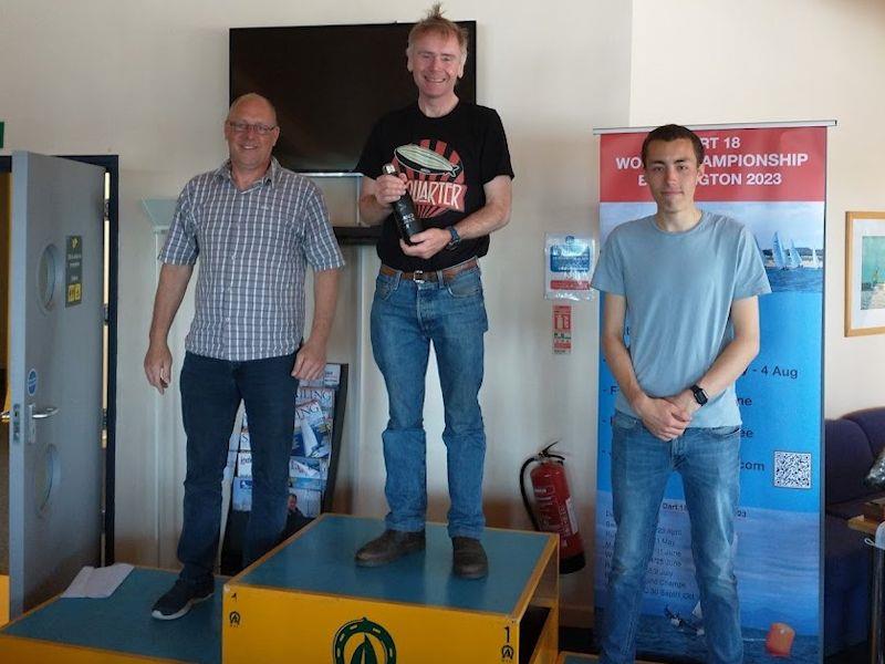 Liam Thom, Steven Sawford, Jason Clarke (1st to 3rd, respectively) - Dart 15 Summer TT at Rutland - photo © Jenny Ball