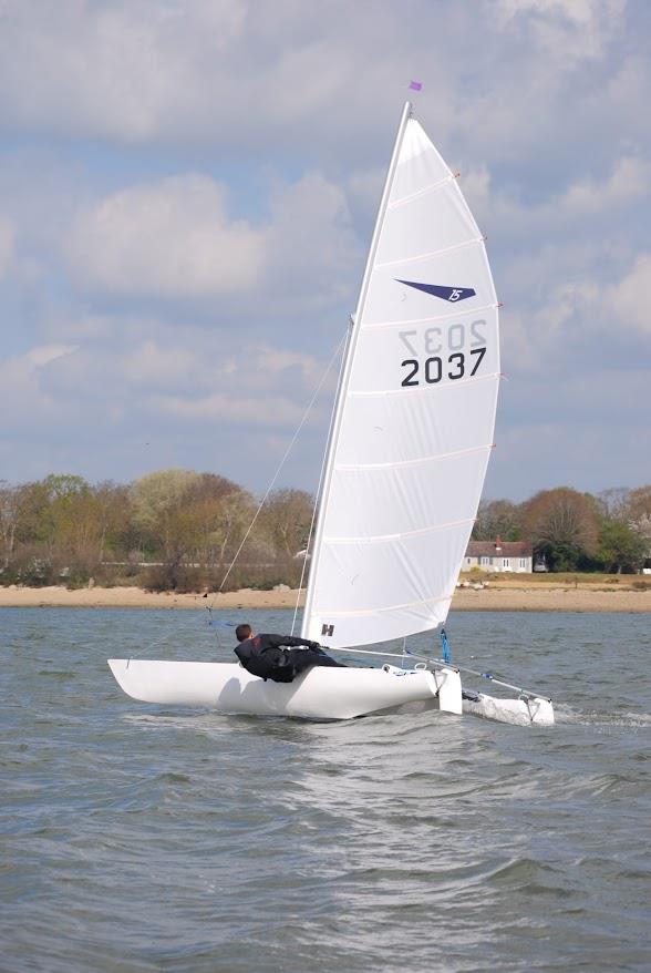 Winner Jason Clarke during the Dart 15 Summer TT at Marconi photo copyright Paul Metcalfe taken at Marconi Sailing Club and featuring the Dart 15 class