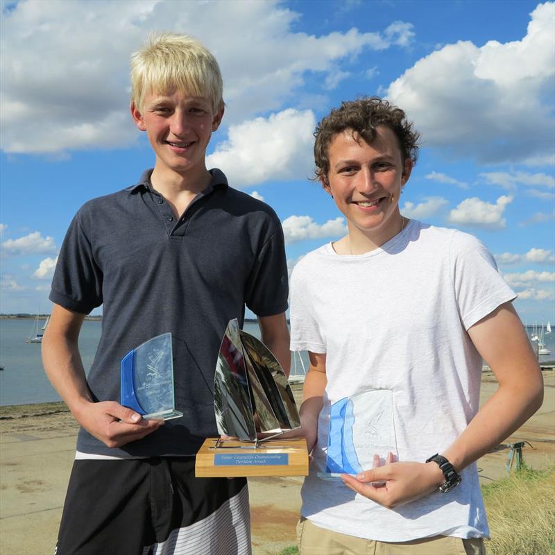 David Nickalls & Ben Cross win the Junior Catamaran Championships at Marconi photo copyright Graham Cross / eyevine taken at Marconi Sailing Club and featuring the Dart 16 class