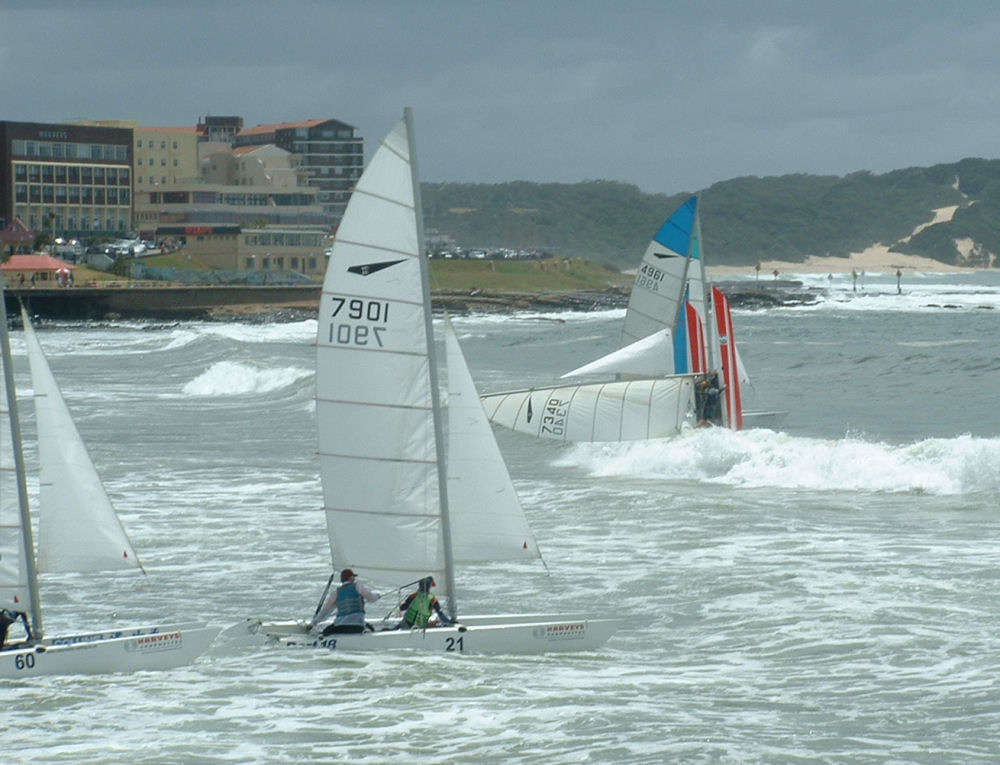 Tricky launching during the 2006 Dart 18 worlds at Eastern Cape, South Africa photo copyright Mark de Wet taken at  and featuring the Dart 18 class