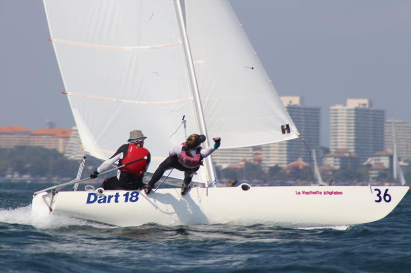 Dart 18 Worlds at Royal Varuna YC day 2 photo copyright Sarka Ngassa taken at Royal Varuna Yacht Club and featuring the Dart 18 class