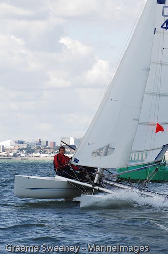 Racing in the 2009 Nore Race on the Thames Estuary photo copyright Graeme Sweeney / www.MarineImages.co.u taken at Benfleet Yacht Club and featuring the Dart 18 class